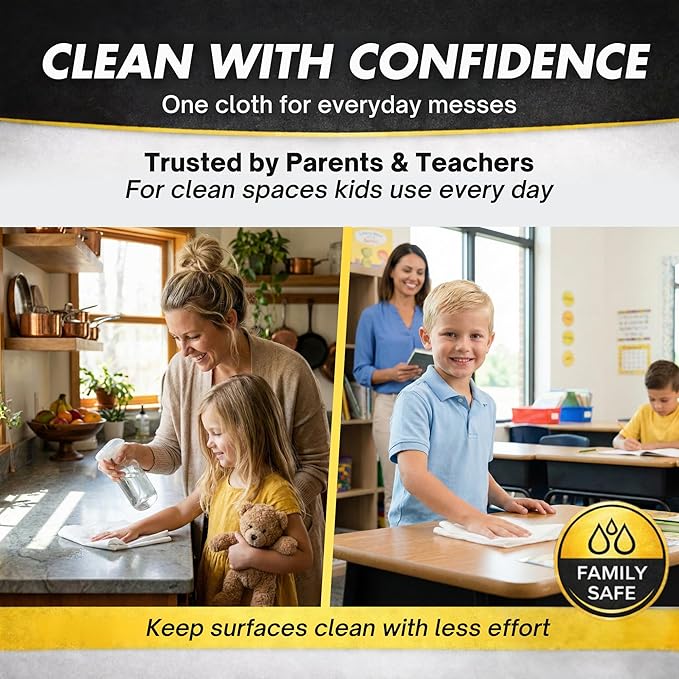 Microfiber Magic Streak Free Cleaning Cloth 10 Pack Clean Any Surface with Just Water Eco Friendly Perfect for Window, Mirror, Glass, Kitchen, Counters, Appliances, Car, Cycle, TV Screen