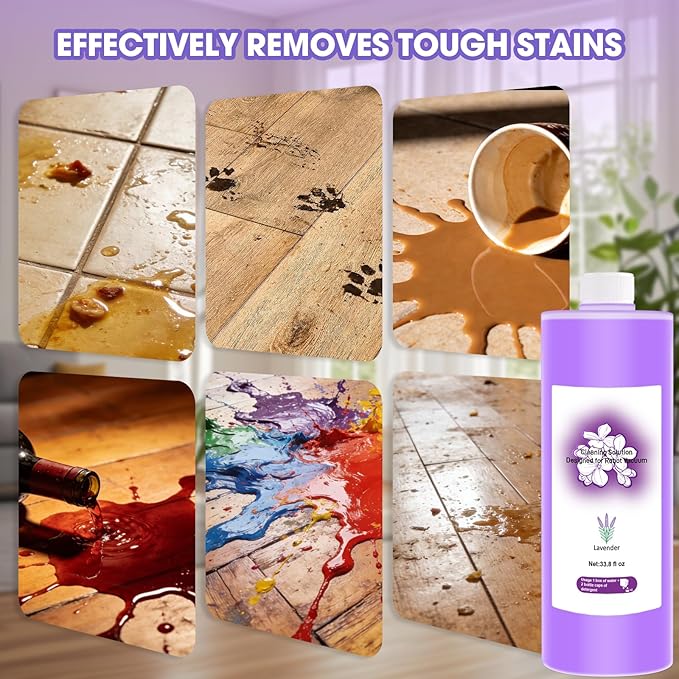Lavender Scent Floor Cleaning Solution, 1L 33.8Fl Oz, Compatible with Ecovacs X1/X2/X5/X9/X11/T20/T30/T50/T80/N20/N30 Series and all other Robot Vacuum Cleaners, Deep Cleans, Residue-Free & Pet Safe