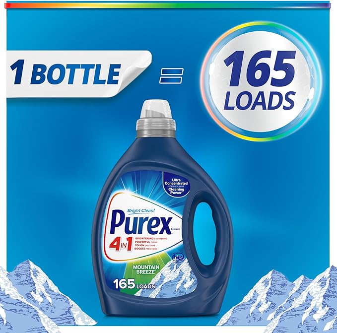 Purex Fresh Mountain Breeze Liquid Detergent – 82.5 fl oz, 165 Loads, Ultra-Concentrated