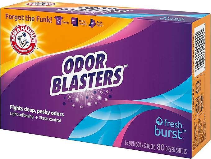 Arm & Hammer Dryer Sheet 80ct Odor Blaster Fresh Burst (Pack of 2)