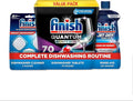 Finish Quantum Clean Bundle - Quantum Dishwasher Detergent Pods (70ct), Jet Dry Rinse Aid (23oz) for Residue & Hard Water, Dishwasher Cleaner (8.45oz) Deodorizer &Limescale Removal
