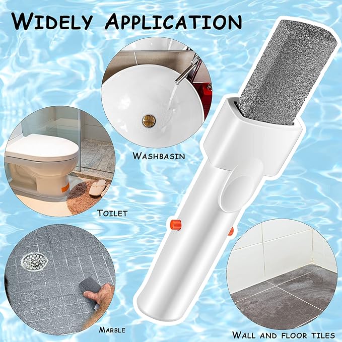 Geiserailie 1 Piece Pool Pumice Stone with Handle Erase Rust Stain Spot Remover Pool Tile Calcium Cleaning Tools Pumice Sticks Stone for Concrete Plaster Pool Spa Toilet Bowl Ring Calcium Tub