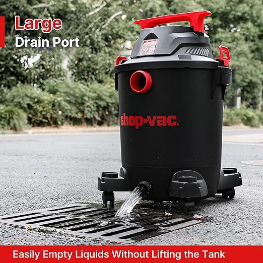 Shop-Vac 5430115 Wet/Dry Vacuum, 10 Gallon, Black, 4.5 Peak HP, 1-7/8 Inch Diameter x 7 ft Hose, 15 ft Cord, Ideal for Jobsite, Garage, Workshop & Home