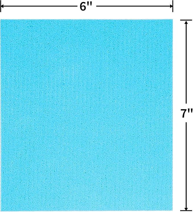 HOMERHYME Swedish Dishcloths, 10 Pack Kitchen Towels Dish Rags, Absorbent Swedish Dish Towels for Kitchen, Non-Scratch Cellulose Sponge Cloths, Biodegradable Washable Reusable Paper Towels, Blue