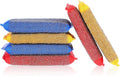 6Pcs Scrub Sponges Steel Wool Scrubber Kitchen Sponges Non Scratch Cleaning Sponge Reusable Microfiber Dish Scrubber Sponge for Cleaning Pots Pans Dishes Bathroom (3 Colors
