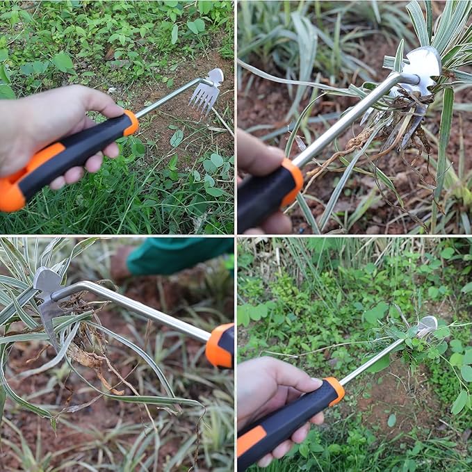2026 New Gardening Weeding Tools,Portable Garden Weeder Tool,Portable Garden Weeding Tool for Vegetable Gardening Backyard Farm Planting & Weeding (Rubber Handle)