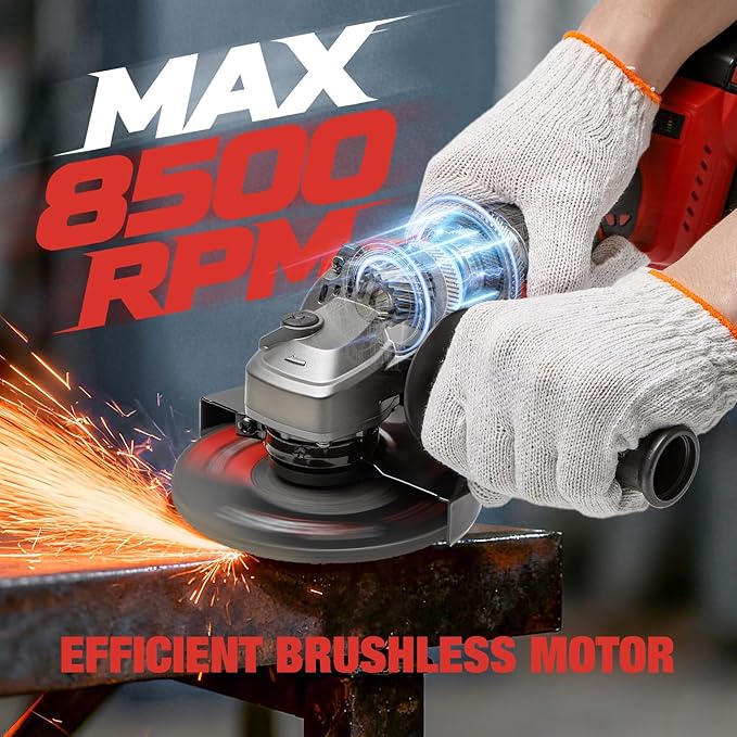 Angle Grinder Cordless for Milwaukee M18 18V Battery, Brushless, Cordless Grinder 4 1/2", Variable Speed, Electric Power M18 Angle Grinder Tool for Grinding Cutting Polishing (Battery Not Included)