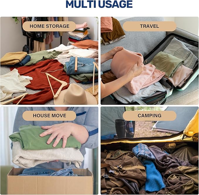 25 Pack Vacuum Storage Bags (5 Jumbo/5 Large/5 Medium/5 Small/5 Roll M) Space Saver Bags, Vacuum Seal Bags with Hand Pump for Comforters, Blankets, Bedding, Pillows and Clothes