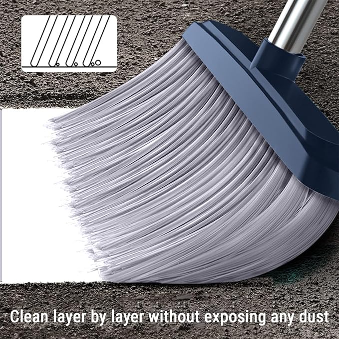 Broom and Dustpan Set 180° Rotatable Magic Outdoor Broom Standing Storage Buckle Type Brooms for Sweeping Indoor Hand Brooms for Home & Kitchen, Household Cleaning Tool Home Essentials Cute Stuff