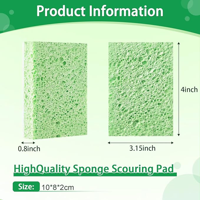 20 Pack Cleaning Scrub Colored Sponge Kitchen Sponges Colorful Non Scratch Dual Sided for Dishes, Pots, Pans, Multi Surface Household Cleaning