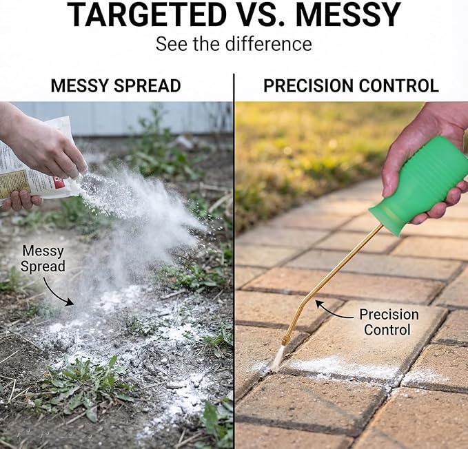 Diatomaceous Earth Duster, 230ml Large, Powder Duster Kit with Long Copper Tube & Folding Funnel, Indoor Outdoor Silicone Sprayer Heavy Duty Bulb Applicator for Home and Garden(Green)