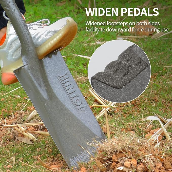 Flat Spade Garden Shovel Edging Shovels with Wooden Handle for Digging Gardening Planting Edging, 43 inches