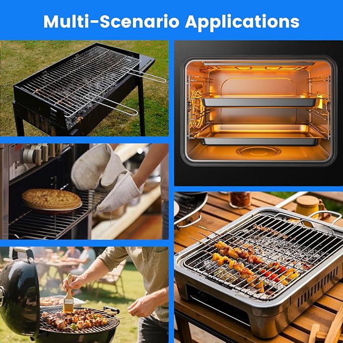 6-Pack Heavy Duty Oven Rack Cleaning Bags, Reusable No-Scrub Soaking Bags for Grill Grates & BBQ Racks, Leak-Resistant PE Material