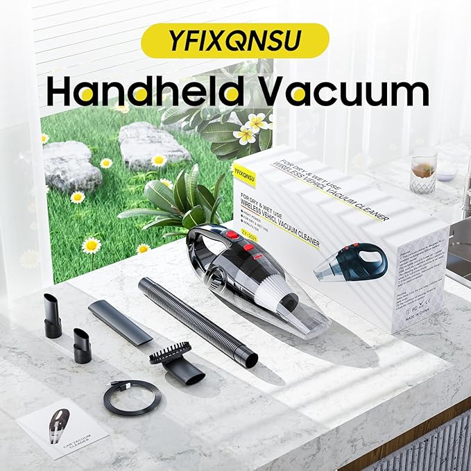 Cordless Hand Held Vacuum Cleaner Rechargeable - Portable Handheld Vcauum Lightweight & Low Noise, Washable Filter, Easily Clean Dust & Hair Fastly, Suit for Car/Home/Office