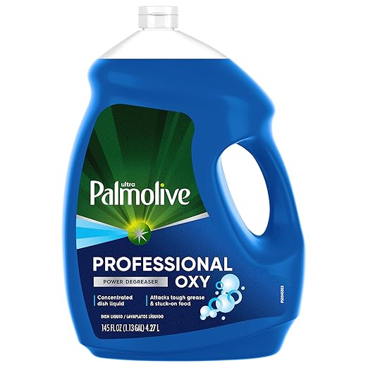Palmolive Professional Dishwashing Liquid Dish Soap, Oxy Power Degreaser - 145 Fluid Ounce(Pack of 4)