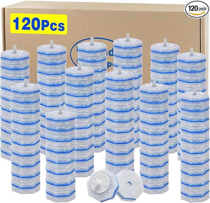 120 Count Toilet Wand Refills for Clorox, Disposable Head Compatible with Clorox ToiletWand Cleaning System, Upgrade Fiber Bowl Cleaner Brush for Closestool Cleaning.（not included brush rod）