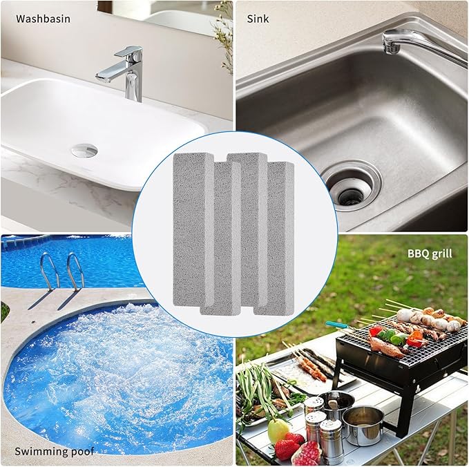 10 PCS Scouring Stick, Pumice Stone for Toilet Bowl Cleaning, Scouring Stick Remove Toilet Bowl Hard Water Rings, Calcium Buildup and Rust Suitable for Cleaning Household Bath Kitchen Pool Stove Grill