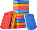 METUUTER 12-Count Scrub Sponges Kitchen Sponge Heavy Duty, Cellulose Sponges with Scouring Pads Dual-Sided for Kitchen and Household Use (Square-Multi)