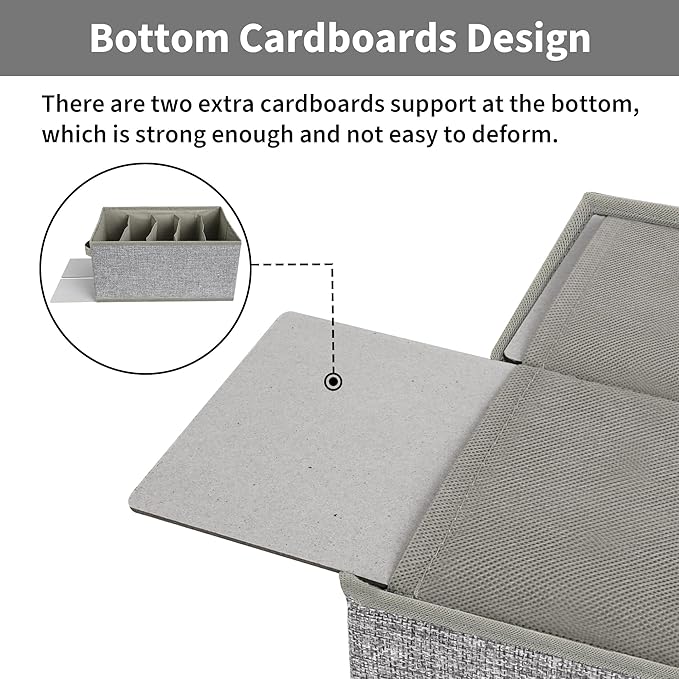 GRANNY SAYS Pants Jeans Organizer for Closet, Wardrobe Clothes Organizer, Clothes Drawer Organizers, Clothing Storage for Tshirts, Pants, Sweaters, Gray, 4-Pack