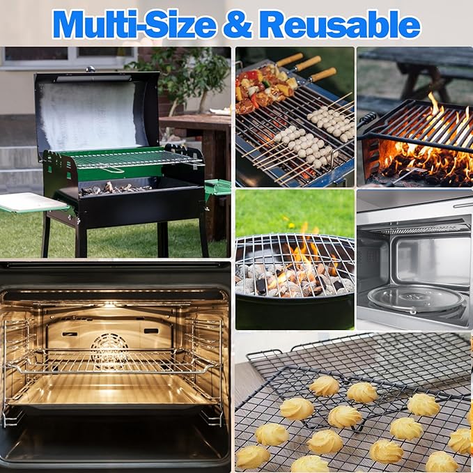 Palksky Oven Rack Cleaning Bags, 3 Sizes Heavy Duty No Scrub Oven Rack Cleaning Bags, Reusable Leak-Resistant PE Bags for Deep Soaking Grill Grates, BBQ Racks, No Cleaner Included, 16 Packs