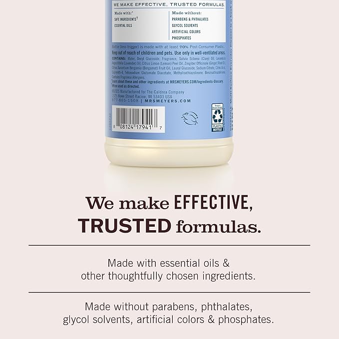 MRS. MEYER'S CLEAN DAY Multi-Surface Everyday Cleaner, Bluebell Scent, 16 Fl Oz Bottle