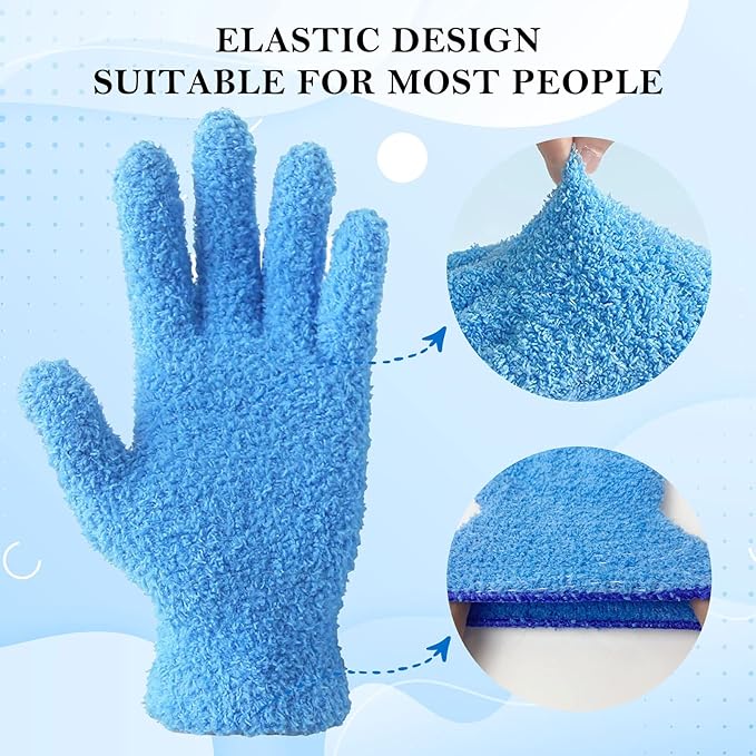 Evridwear Microfiber Gloves for Plant Dusting,2 Pairs Reusable Leaf Cleaning Glove for Houseplants,Blinds,Furniture and Small Objects