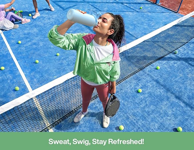 POWCAN 32 oz Insulated Water Bottle with 2-in-1 Straw and Spout Lid, Keep Cold 24H, Leak-Proof, BPA-Free, Double Wall Stainless Steel Water Bottle for Sports, Gym, Travel, and School (Mint)