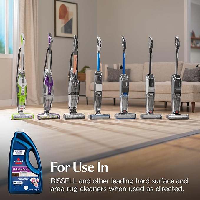 Bissell MultiSurface Floor Cleaning Formula-Crosswave and Spinwave, 17891, 64oz, Removes Everyday Dirt and Grime, Safe on Sealed Hard Floors, Tile, Laminate, Area Rugs, Spring Breeze