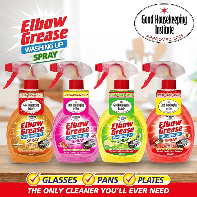 Elbow Grease Amazing Washing Up Spray Lemon Fresh, Spray, Wipe, Rinse, 500 ml