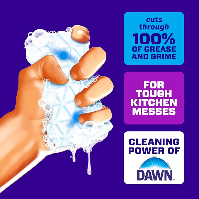 Mr. Clean Magic Eraser Foaming Sponge, Kitchen Grease Eraser, Dawn Cleaning Power, Oven Cleaner, Clean Scent, 6ct