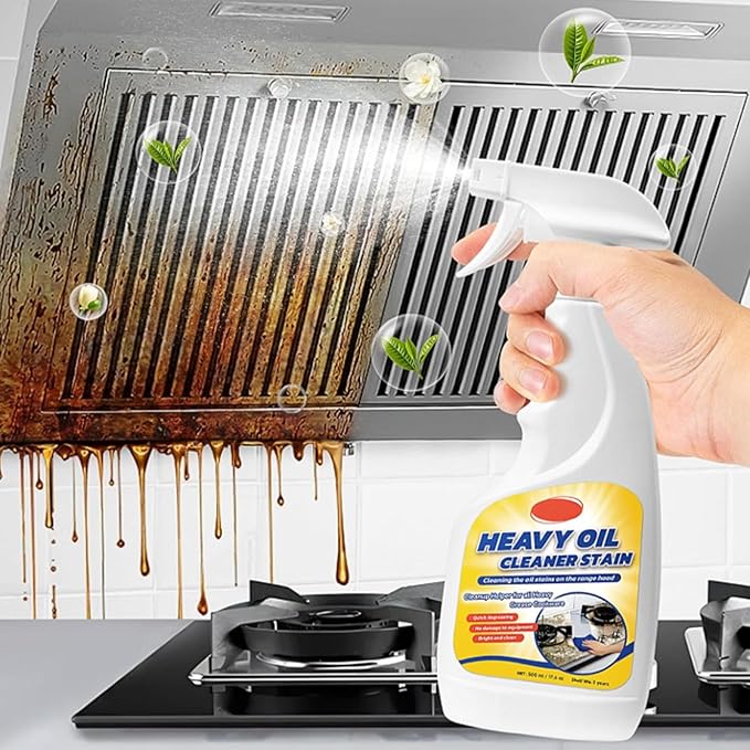 Heavy Oil Cleaner Stain-Effective Multi-Purpose Cleane for Heavy Oil Cleanup with Spray Nozzle Spray for Kitchen, Household, Oven, Stove, Range Hood, Sink (1PCS)