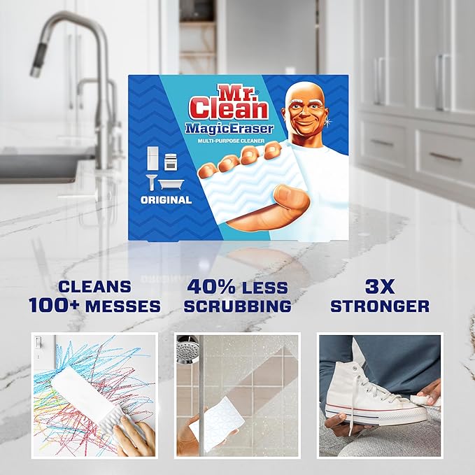 Mr. Clean Original Magic Eraser Cleaning Pads with Durafoam, 19 Count