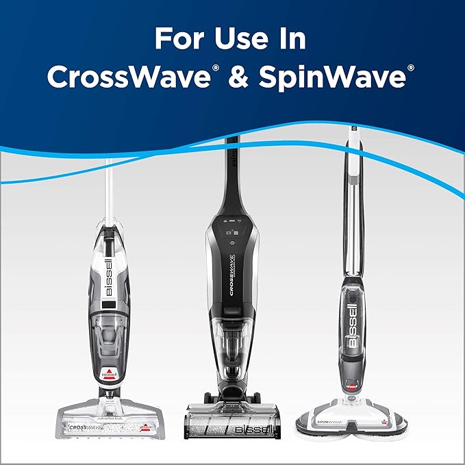 Bissell CrossWave & SpinWave Wood Floor Cleaning Formula, 32 oz, Dissolves Dirt, Grime, and Sticky Messes, Safe on Sealed Floors, Pair with Cross, SpinWave & Other Hard Cleaners, Lemon (Pack of 2)
