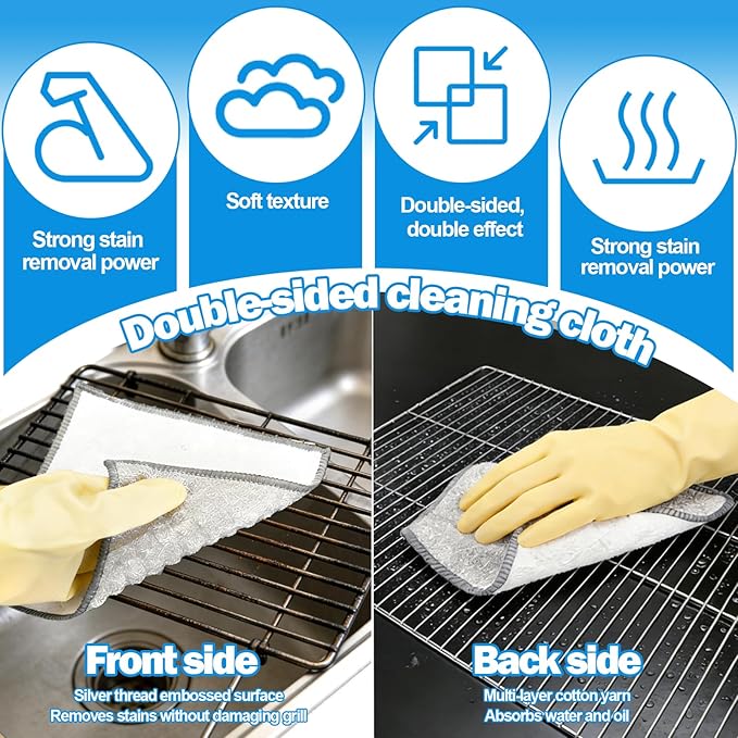 XANGNIER 9 Pack Oven Rack Cleaning Bags Kit with Brush,No Cleaner Included,Simple to Use,No Messy Hands Reusable Leakproof Soaking Cleaner Bags for Removable Metal Rack,BBQ Grills,Grill Grate