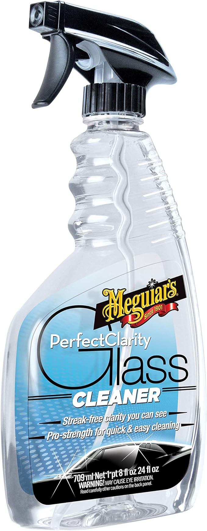 Meguiar's Perfect Clarity Glass Cleaner, Keep Windows, Windshields, and Mirrors Gleaming using a Premium Anti-Hazing Formula that Leaves a Superior Streak Free Finish, 24 Oz