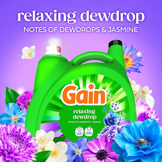 Gain Liquid Laundry Detergent, Relax, HE Compatible, 154 fl oz, 107 Loads