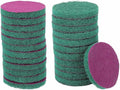 HARFINGTON 24pcs Scrubber Scouring Pads 180 Grits 5 Inch Drill Power Brush Hoop and Loop Surface Conditioning Disc Drill Scuffing Disc Scrub Pads for Home Kitchen Cleaning, Green