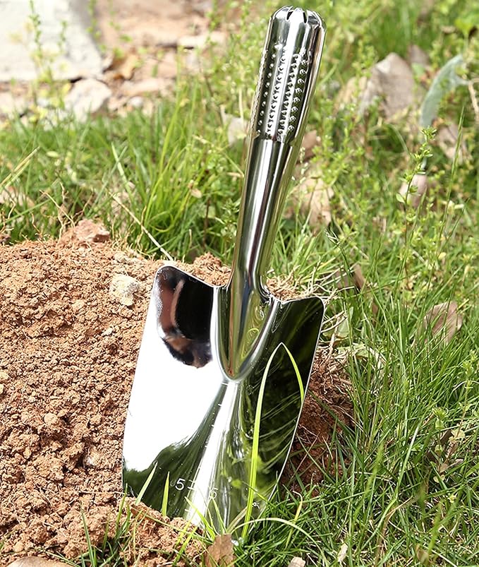 Garden Trowel Stainless Steel Rust Resistant Hand Shovel Garden Spade Small Gardening Hand Tools Shovels for Weeding, Transplanting and Digging