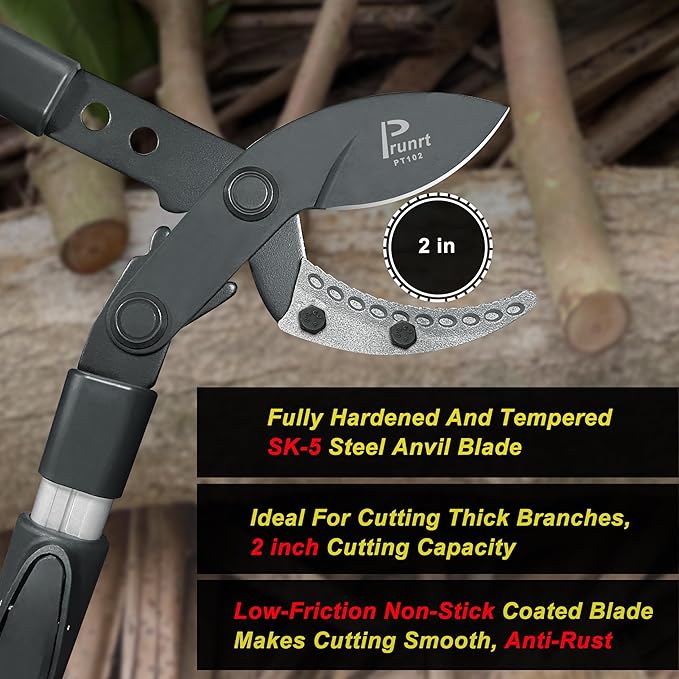 Loppers for Tree Trimming Heavy Duty, 26-40 Inch Handle Telescopic Tree Trimmer, Sync Drive Leverage Pruner, 2 Inch Branch Cutter