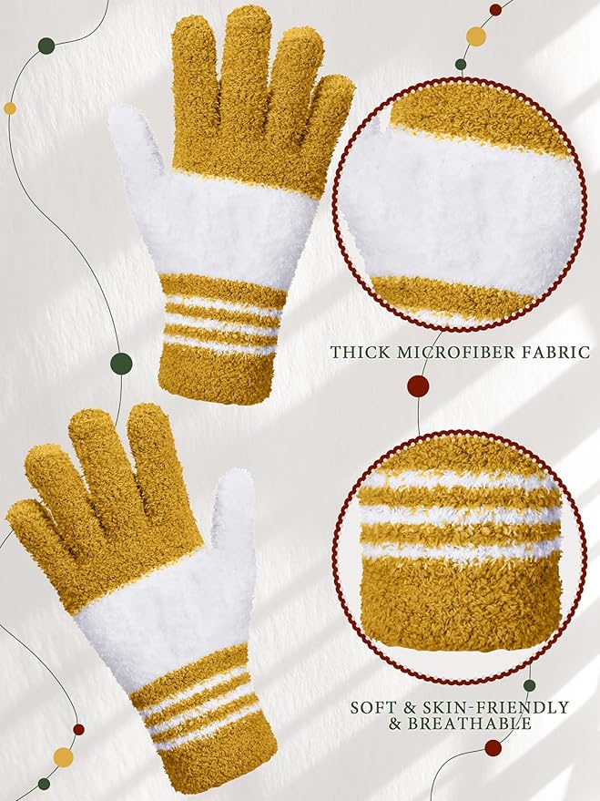 Patelai 3 Pairs Microfiber Plant Dusting Gloves Leaf Cleaning Gloves for Indoor Plants, Blinds, Furniture, House (Red,Green,Yellow,Medium)