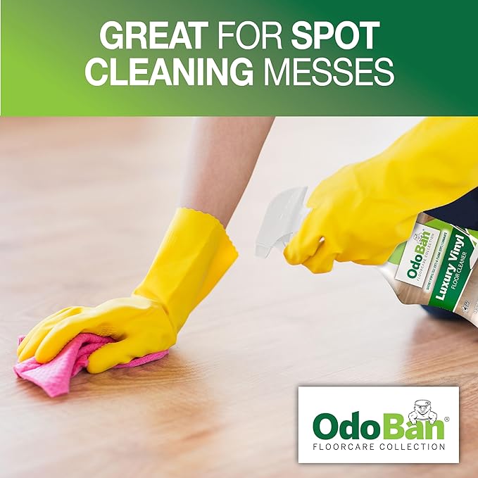 OdoBan Ready-to-Use Luxury Vinyl Floor Cleaner, Streak Free and Neutral PH Formula, Made in the USA, Scentless, 32 Oz Spray 3-Pack