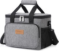 Lifewit Medium Lunch Bag, Insulated Lunch Box, Soft Cooler Cooling Tote for Adult Men Women, Gray 12-Can (9L)