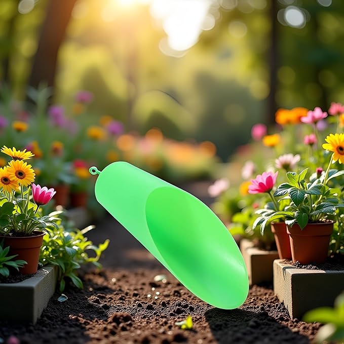 Plastic Garden Soil Scoops, Cup Spade Shovel Mini Colorful Soil Scoops Plant Potting Shovels Bucket Shovel Gardening Tools Hand Tools Shovels (Green)