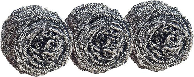 Scotch-Brite Stainless Steel Scrubbers, Scouring Pads for Cleaning Tough Baked-On Messes, Metal Scrubbers for Cleaning Dishes, 48 Scrub Pads