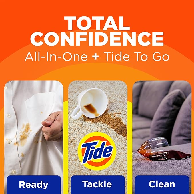 MADE BY NEHEMIAH Tide Rescue Laundry Stain Remover Spray with Oxi + Travel Size Tide To Go Pen, Spot Remover for Clothes, Fabric, Upholstery, Carpet, Grease & More Tough Stains- 22 Fl Oz + 1 Stain Pen