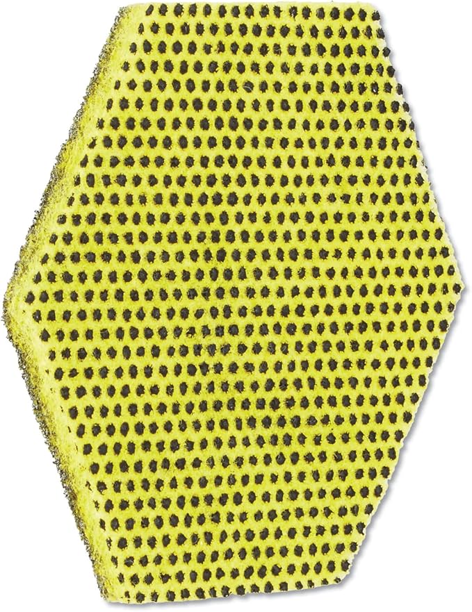 Scotch-Brite 96HEX Dual Purpose Scour Pad – 5" x 5", Gray/Yellow, 15-Pack, Heavy-Duty Scrubbing with Ergonomic Hexagon Shape