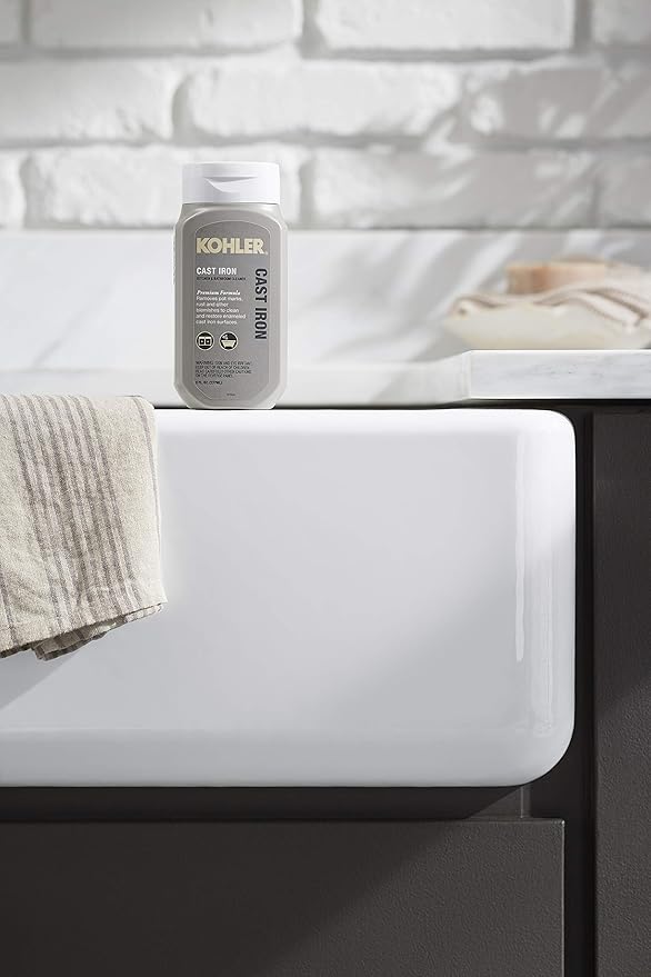 KOHLER K-23725-NA Cast Iron Cleaner, For Kitchen and Bathroom, 8 oz Bottle, Non-abrasive Cream-based Cleaner (Pack of 2)