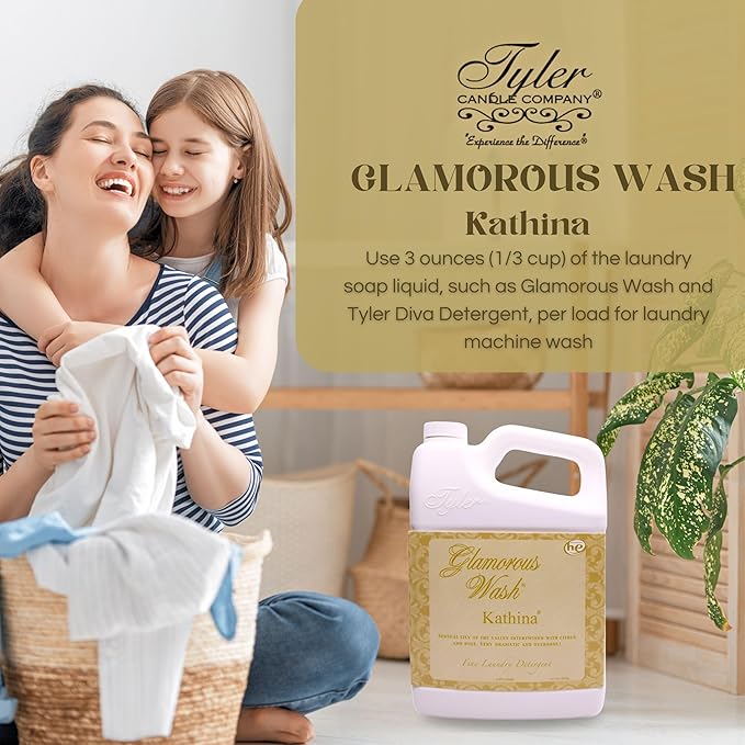 Worldwide Nutrition Bundle: Tyler Glamorous Wash Kathina Scent Laundry Liquid Detergent - Hand and Machine Washable - 64 oz (1.89 L) Container and Worldwide Nutrition Multi-Purpose Key Chain