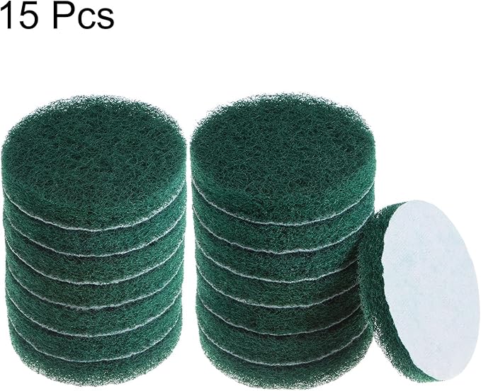 HARFINGTON 15pcs Drill Power Brush 4 Inch Tile Scrubber Scouring Pads 150-240 Grit for Bathroom Kitchen Household Cleaning