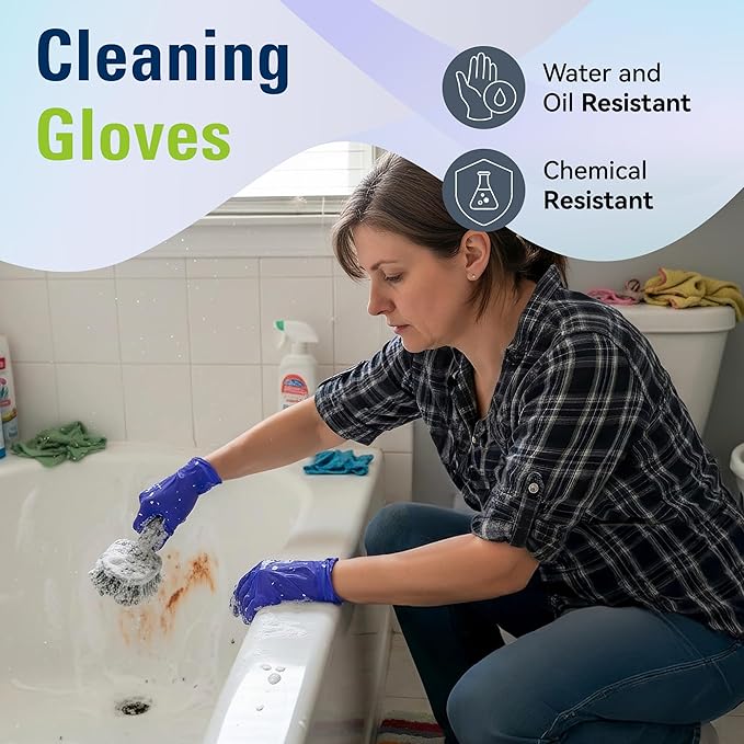 Disposable Nitrile Gloves, Food Safe, Latex-Free Powder-Free, Kitchen Rubber Gloves for Cooking and Cleaning